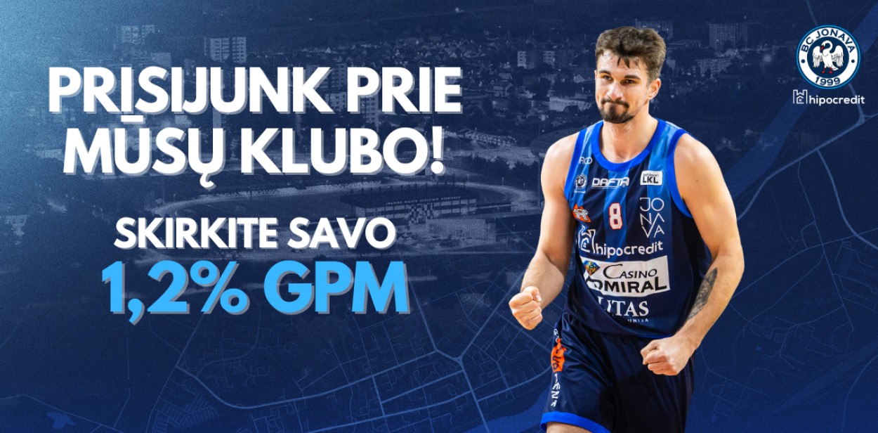 Prisidėk prie Jonavos „Jonava Hipocredit“ skirdami 1,2% GPM